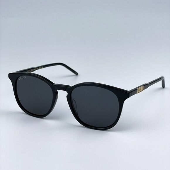 NEW Gucci GG1157S 001 Black Grey Round Unisex Sunglasses - Picture 8 of 15